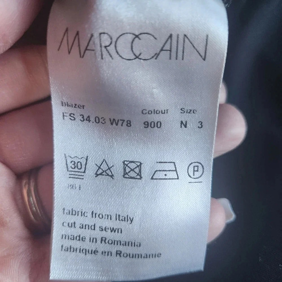Black Blazer Sleeve Zippers by Marc Cain Sz 3/ Med - Picture 8 of 12